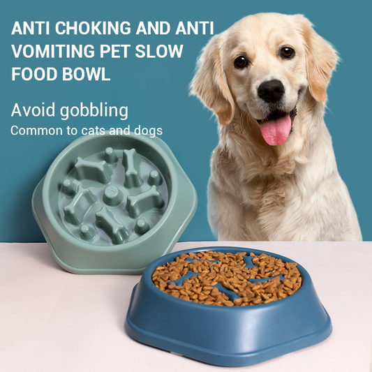 Anti-Choking Pet Slow Food Bowl Bone Shaped Slow Food Dog Bowl Food Bowl Anti-Spill Pet Bowl