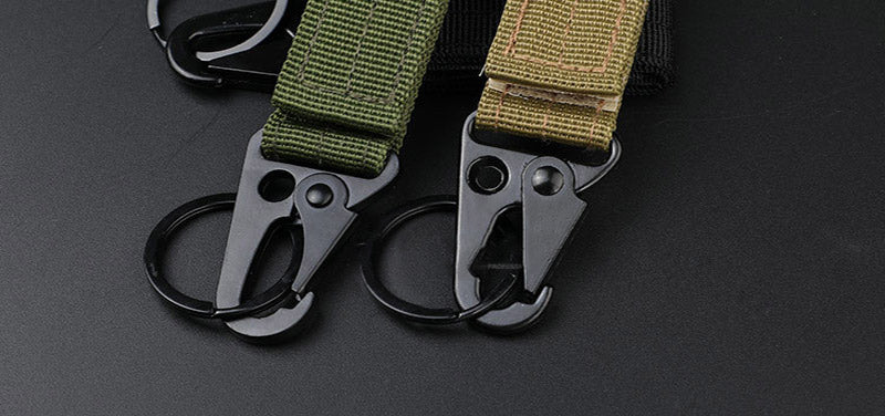 Outdoor military fan woven strap tactical eagle beak buckle travel backpack external hanging quick retrieval keychain