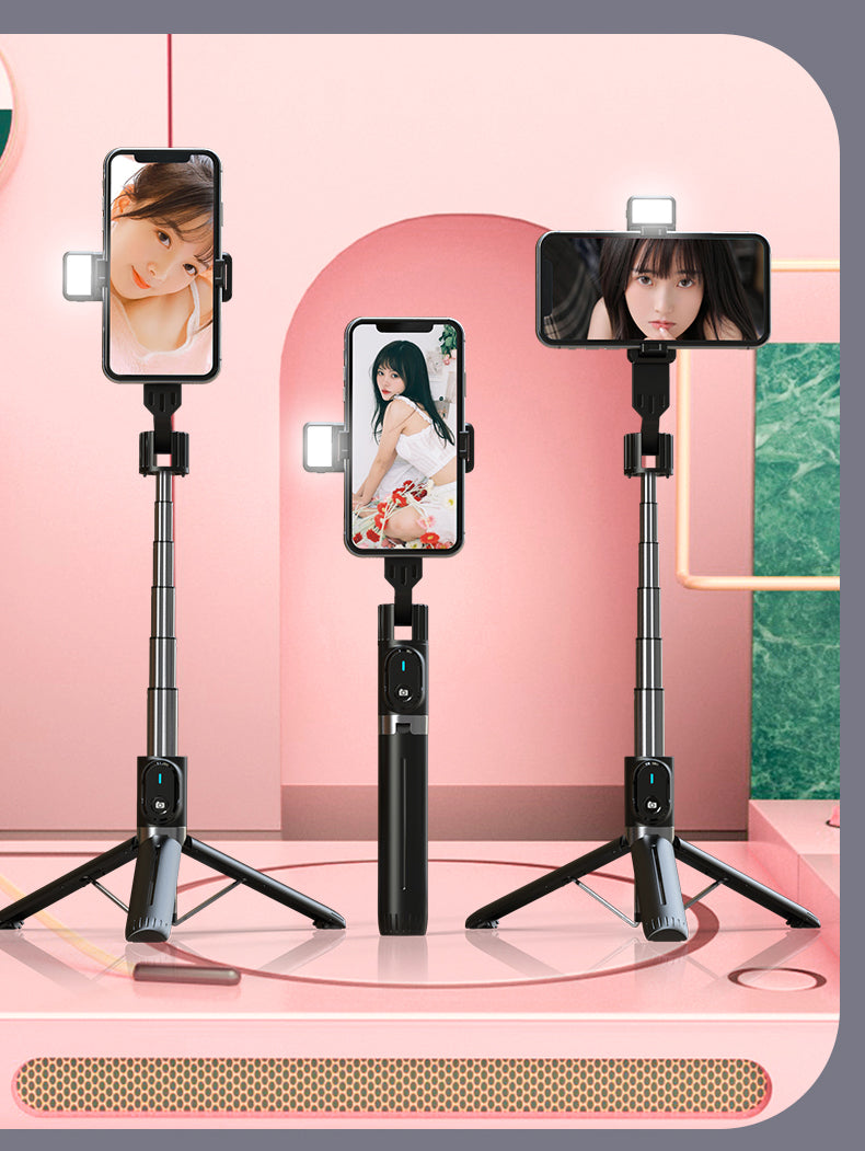 New P90 Series Tripod Reinforced Selfie Stick Outdoor Mobile Phone Live Support Dual Fill Light Selfie Stick