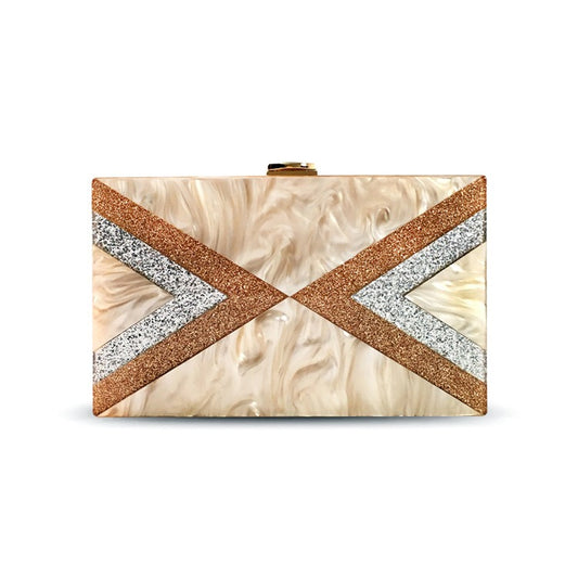 New Wallet Fashion Half Fold Stripe Acrylic Dinner Bag Women Sequin Splice Banquet Bag One Shoulder Crossbody Bag