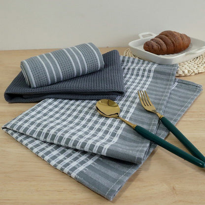 3pcs Kitchen Towels Classic 100% Natural Cotton Tea Towels Dish Cloth Absorbent Lint-Free