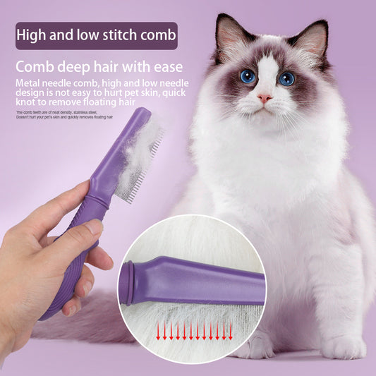Pet Comb High and Low Needle Hair Removal Flea Comb Comb Comb Cat Dog Long and Short Needle Open Knot Beauty Comb
