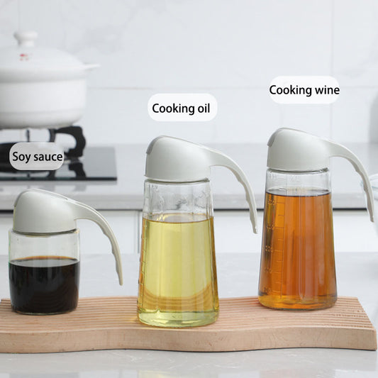 Automatic Opening And Closing Glass Oil Pot Leak-Proof Soy Sauce Vinegar Seasoning Bottle Oil Tank In Household Kitchen