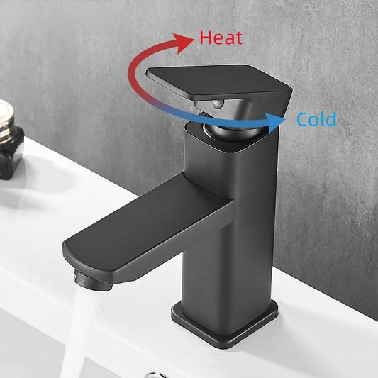 Basin Sink Bathroom Faucet Deck Mounted Hot Cold Water Basin Mixer Taps Lavatory Sink Tap