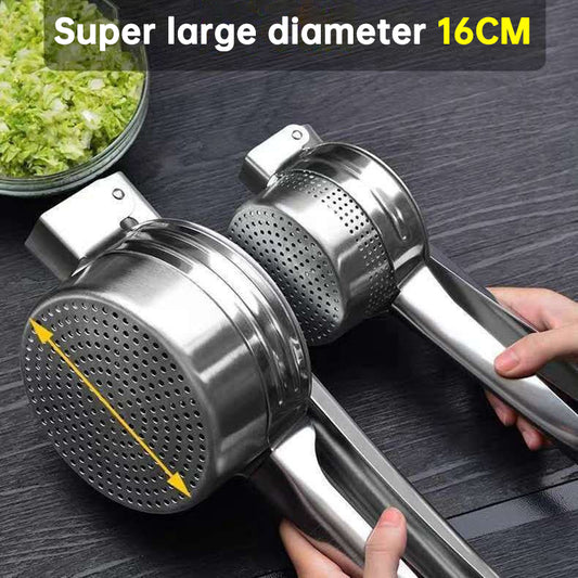 Squeezer Stainless Steel Manual Juicer Household Vegetable Filling Dehydration Large Practical And Creative Potato Mashing