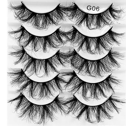 5 Pairs Of New Style Fake Eyelashes Of Fried Hair 8D FLUFFY beauty