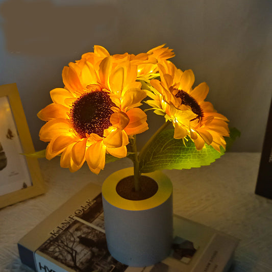 Artificial Tulip Sunflower Decorative Light Rechargeable Bedroom Lamp Creative Night Light