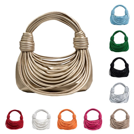 Luxury Design Line Bundle Evening Clutches Bag Designer Women's Knotted Underarm Bag Quality Leather Hobos Handbag and Purse