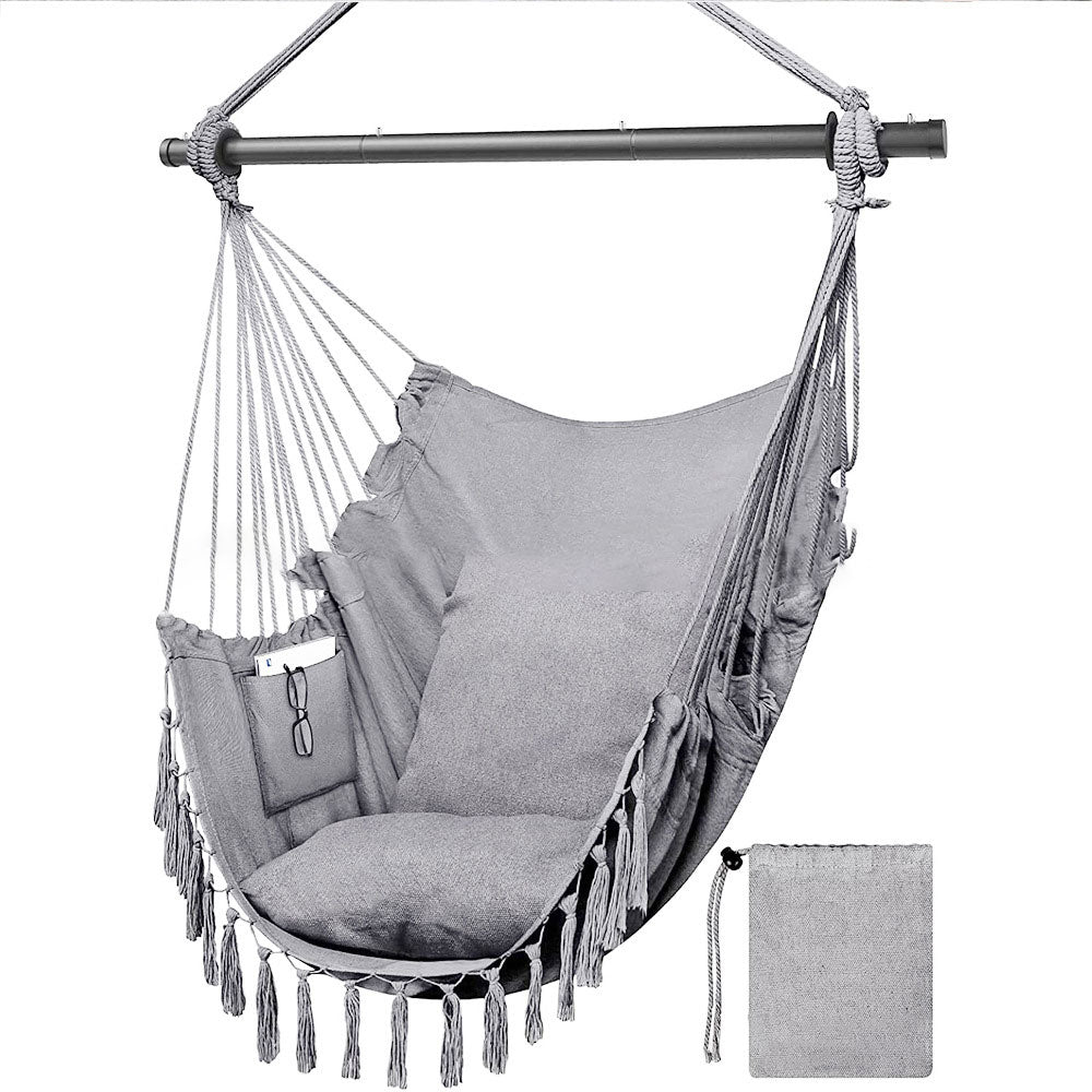 3 Folding Reinforced Iron Pipe Outdoor Hammock Anti Rollover Swing Chair In Bedroom