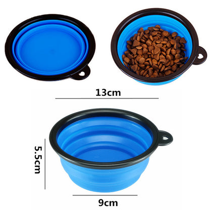 Pet Folding Bowl, Large and Small Size Tpe Silicone Dog Bowl, Portable Dog Food Basin For Outdoor Pets