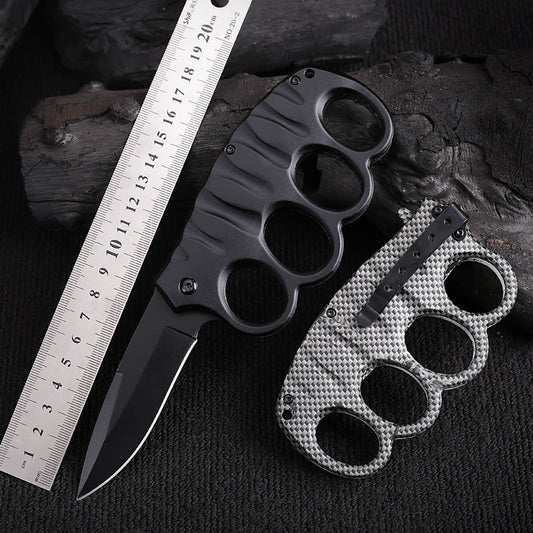 Outdoor Knife Stainless Steel Gloves Folding Knife Camping Defense Carry Knives Multifunctional Carbon Fiber Gloves Folding Knife