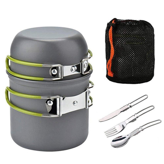 Portable Hard Aluminum Oxide Outdoor Cookware Set Convenient Three-Piece Combination Set Of Pots And Pans
